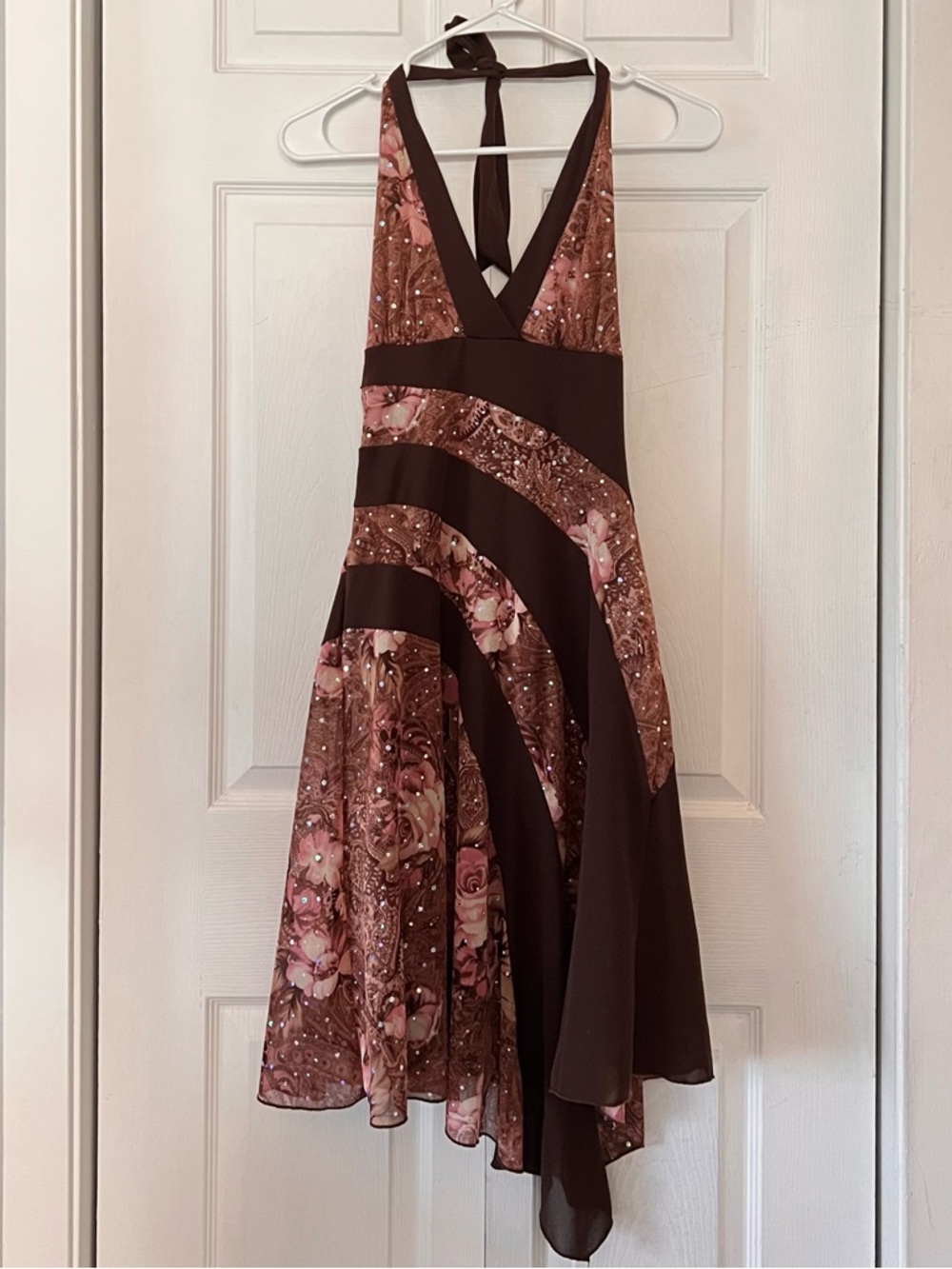 A. Byer Floral Midi Asymmetrical Dress